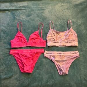Calvin Klein Bralette Bra Panty Set Bundle